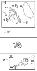 Page D Diagram and Parts List for 124435 8101 Briggs and Stratton Engine